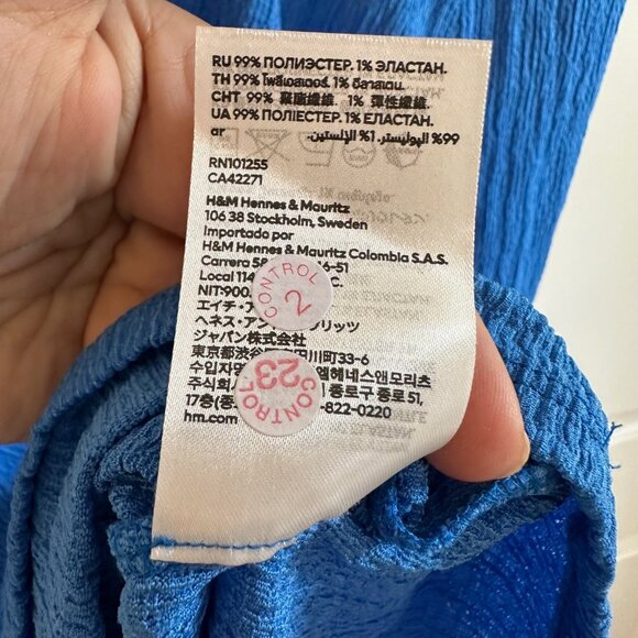 Blue Crinkled Halterneck Maxi Dress M - NEW - Picture 9 of 9